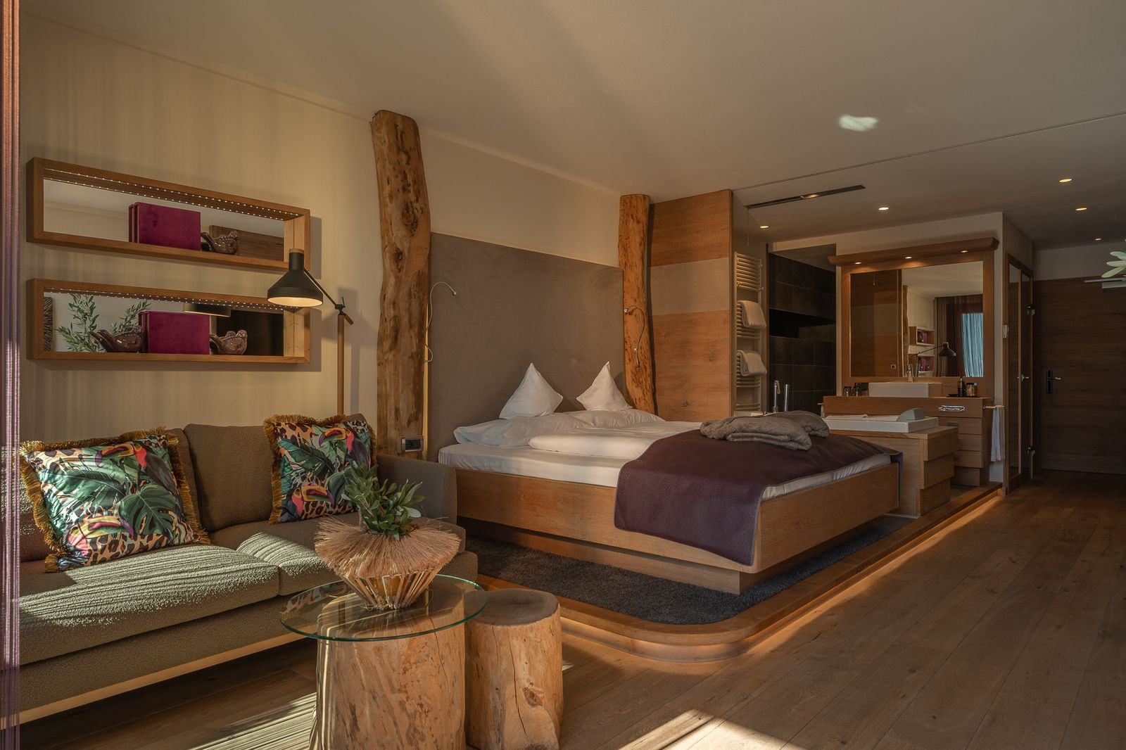 Doppelzimmer Olive zur Südseite mit viel Tageslicht