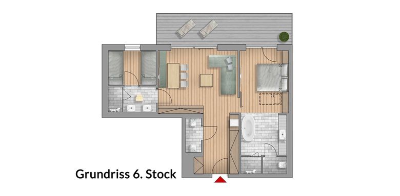 Grundriss Luxussuite Haidstein 6. Stock