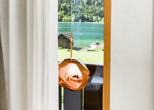 BIO HOTEL Gralhof: Ausblick aus dem Hotelzimmer - Biohotel Gralhof, Weissensee, Kärnten, Österreich