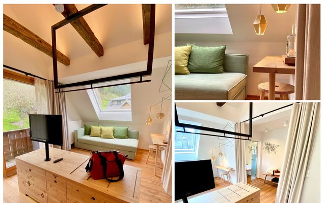 Unterkunft Zimmer/Appartement/Chalet: Doppelzimmer mit Balkon und Waldblick Nr. 16 im Blockhaus