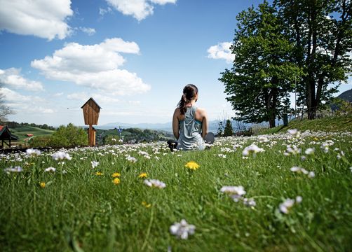 Biohotel moor&mehr: Urlaub inmitten der Natur – unser Panoramagarten lädt zum Verweilen ein. - moor&mehr Bio-Kurhotel, Bad Kohlgrub, Alpenvorland, Bayern, Deutschland