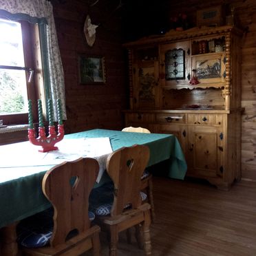 Dining table, Zirbenwaldhütte, Mühlen, Steiermark, Styria , Austria