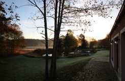 Biohotel Tiefleiten: Abendstimmung am Teich - BioLandgut Tiefleiten , Breitenberg, Bayerischer Wald, Bayern, Deutschland