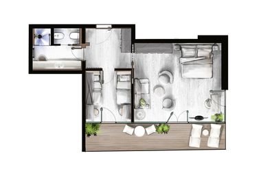AMONTI Wellnessresort : Family suite "Klausberg Suite" map