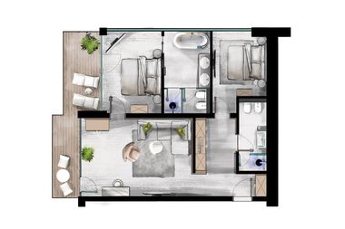 LUNARIS Wellnessresort : Suite per famiglie «Family Loft» map