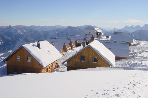 Winter, Erlakogelhütte am Feuerkogel, Ebensee, Oberösterreich, Oberösterreich, Österreich