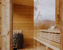 Biohotel Ifenblick: Outdoor sauna - Bio-Berghotel Ifenblick, Balderschwang, Allgäu, Bavaria, Germany