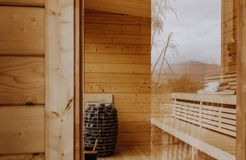 Biohotel Ifenblick: Outdoor sauna - Bio-Berghotel Ifenblick, Balderschwang, Allgäu, Bavaria, Germany