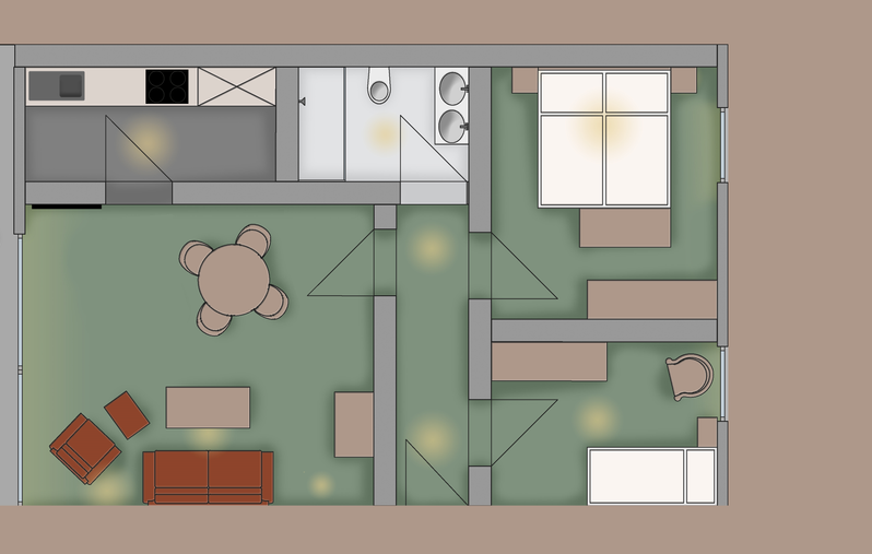 Apartment mit zwei Schlafzimmern