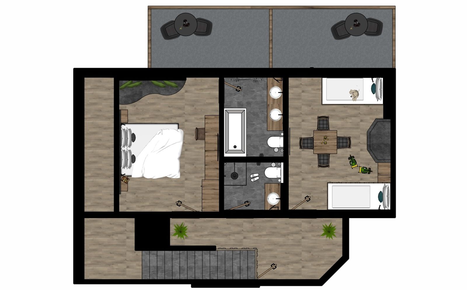 Beispiel Grundriss Appartement Mansarde