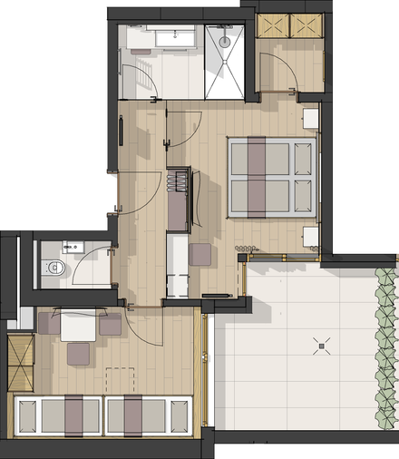 Familiensuite »Premium Zirbe mit eingeschränkter Aussicht« thumbnail 3 - Familotel Stubaital Alpenhotel Kindl