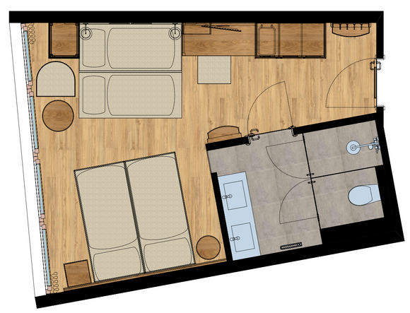 Familienzimmer Süd „de luxe“ Grundriss