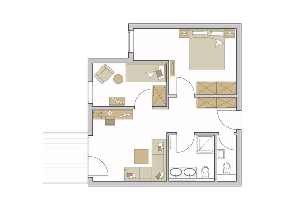 Family-Suite Exklusiv Richtung Baustelle Grundriss #1