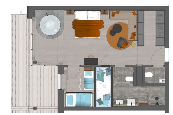 "Deluxe" Suite Grundriss #1
