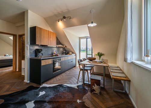 biohotel lindengut appartment bulle kueche essbereich (4/6) - LindenGut