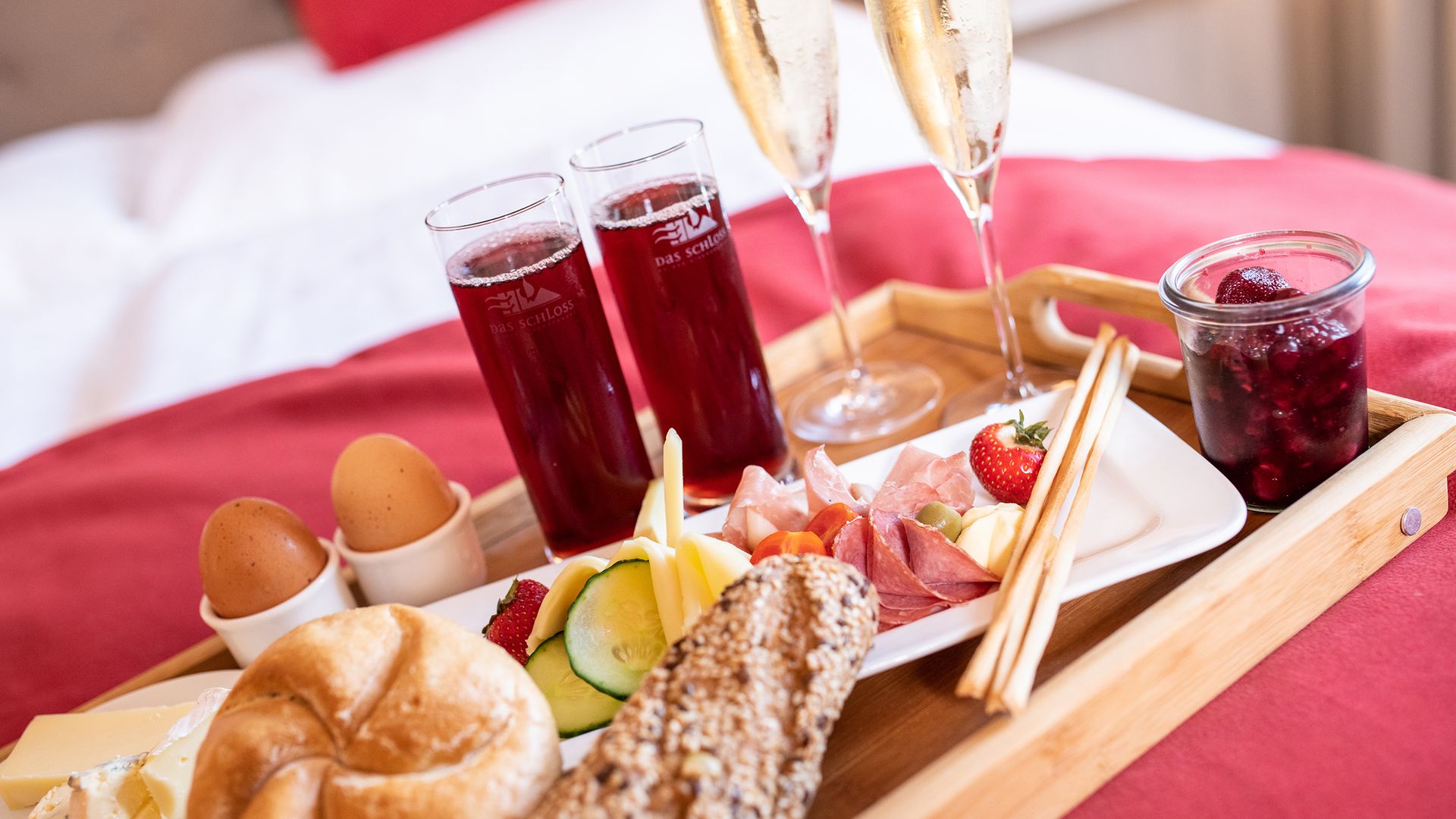 Romantic breakfast in the tower suite