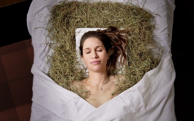 Relaxation of the muscles in warm, fragrant hay.