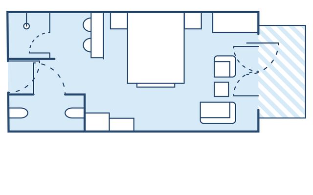 Beispiel Doppelzimmer seitlicher Seeblick vom Balkon Typ 9a