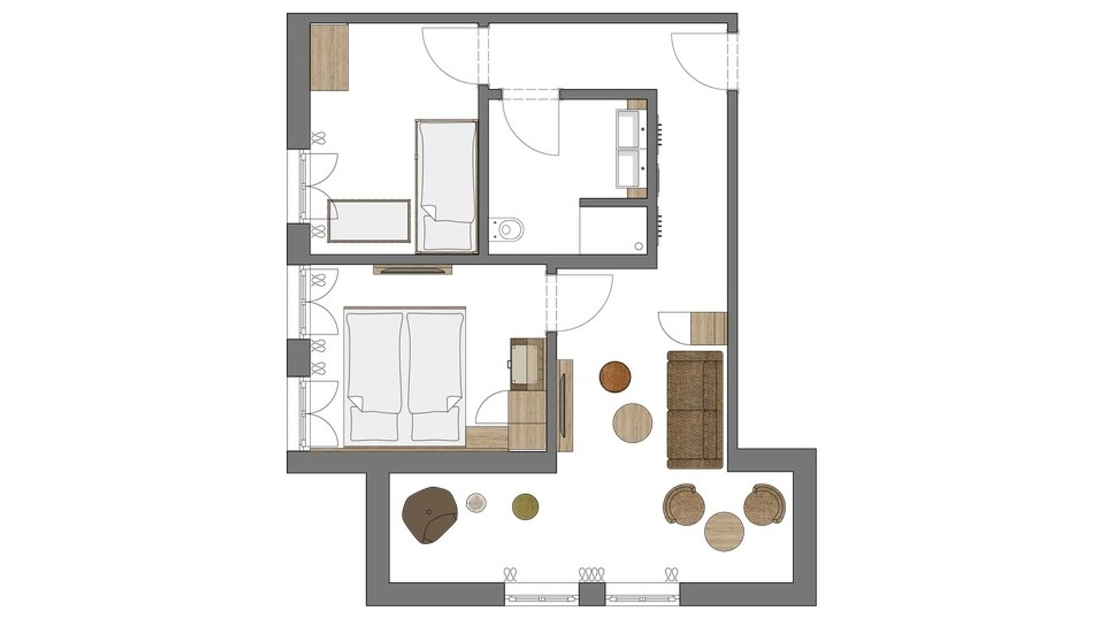 Chambre double Buche Type 4 I de 15 m² - 1 Chambre image 2 - Familotel Hochschwarzwald Hotel Engel