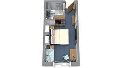 1- Raum Apartment Balkon oder Terrasse : #bild-2