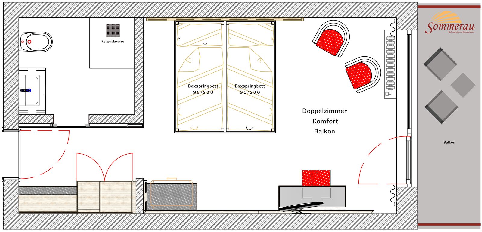 Doppelzimmer Komfort mit Terasse image 5 - Landhaus Hotel Sommerau GmbH