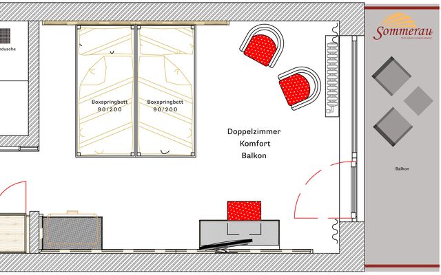 Doppelzimmer Komfort mit Balkon image 4 - Landhaus Hotel Sommerau GmbH