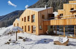 BIO HOTEL Blasla Hof: Außenansicht Hotel im Winter - Blasla Hof, Gsies, Pustertal, Trentino-Südtirol, Italien