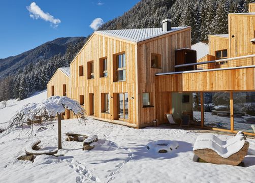 BIO HOTEL Blasla Hof: Außenansicht Hotel im Winter - Blasla Hof, Gsies, Pustertal, Trentino-Südtirol, Italien