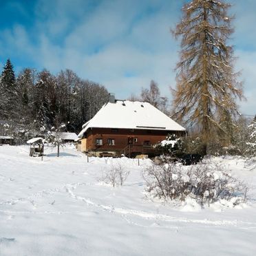 Außen Winter 23, Schwarzwaldhütte Bistenhof, Hinterzarten, Schwarzwald, Baden-Württemberg, Deutschland