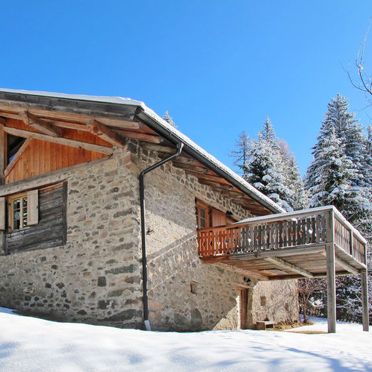 Außen Winter 33, Chalet Baita El Deroch, Predazzo, Dolomiten, Trentino-Südtirol, Italien