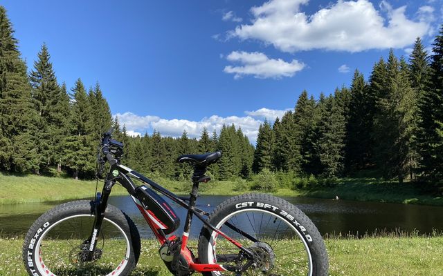 Mountainbike in reizvoller Landschaft