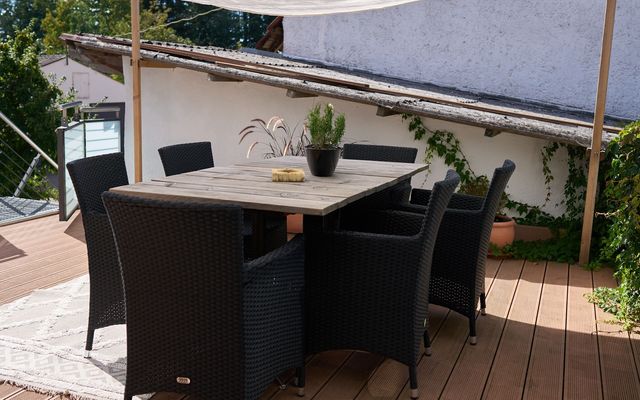 biohotel zur Scheunenwirtin Weisse Eule Terrasse
