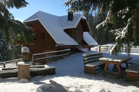 Winter, Kalchersimon Hütte, Preitenegg, Kärnten, Österreich