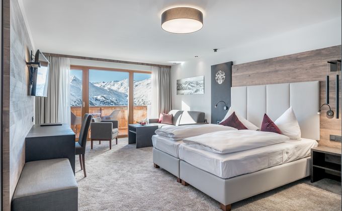 Hotel Zimmer: Doppelzimmer Gletscherblick - Ski | Golf | Wellness  Hotel Riml ****S