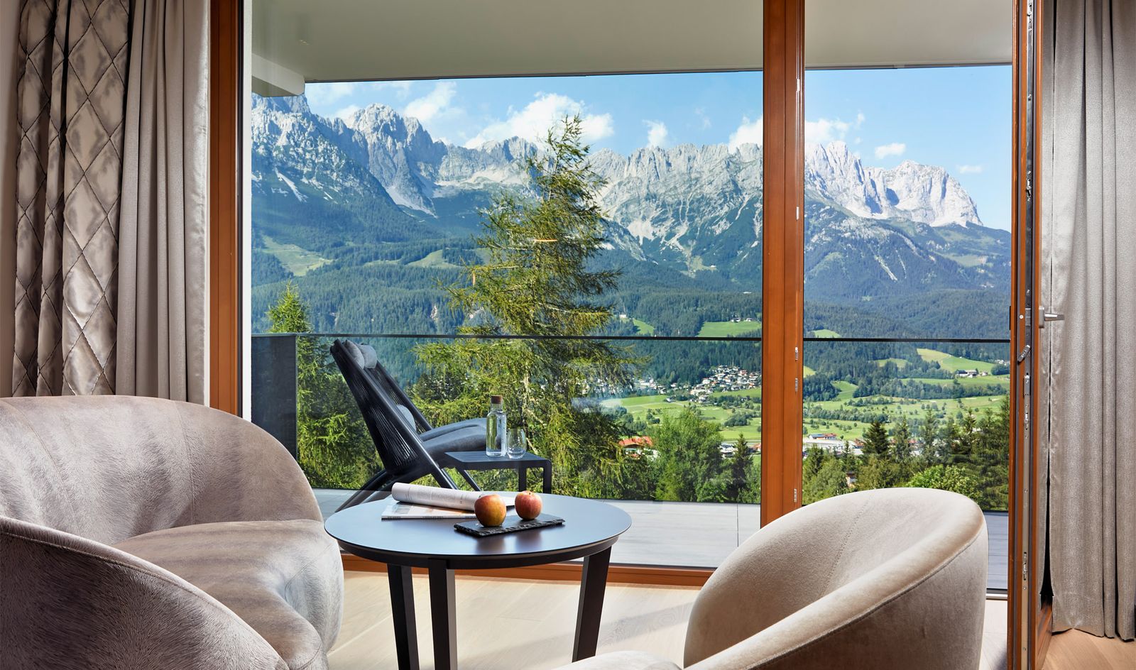 Turmalin Wohnzimmer mit Blick auf den Wilden Kaiser