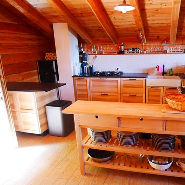 Küche, Chalet Höfer, Vigo Rendena, San Valentino Tal, Trentino-Südtirol, Italien