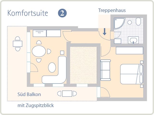 Compfort Suiten mit Balkon oder Terrasse, 1-3 Personen image 8 - Gästehaus Ferienhaus Marianne 