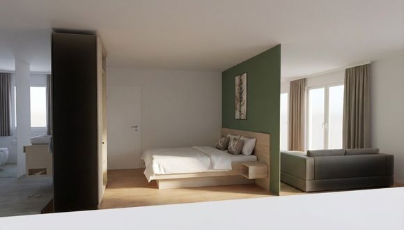 Penthouse-Apartment 1 Schlafzimmer mit Balkon Zimmerbild #5