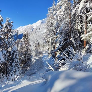 Außen Winter 34, Hütte Lieblingsplatz, Flirsch, Arlberg, Vorarlberg, Österreich