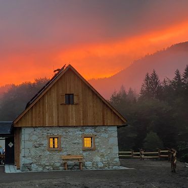 Abendrot in den Kalkalpen, Stummerreith, Rosenau am Hengstpass, Oberösterreich, Österreich