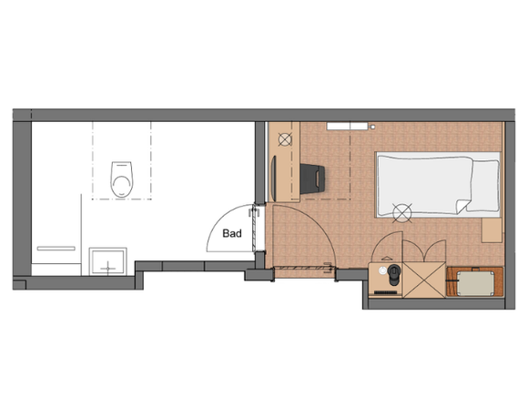 Comfort Einzelzimmer Schwarzwald Grundriss