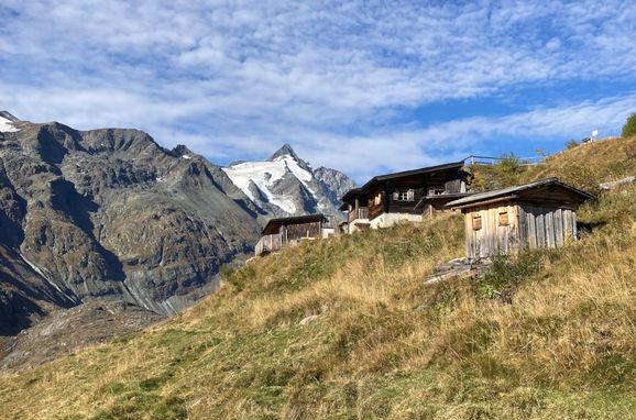 Blick auf den Großglockner, Almhütte Knapp-Kasa, Großglockner, Kärnten, Kärnten, Österreich