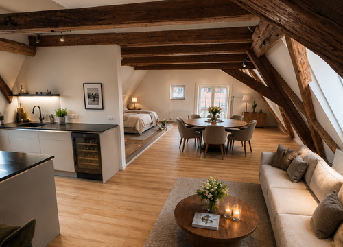 NEU – 5***** Dachgeschoß-Suite "bonne nuit" mit Luxus Boxspringbetten (1/20) - Hästens Boutique Biohotel – chez Douverne