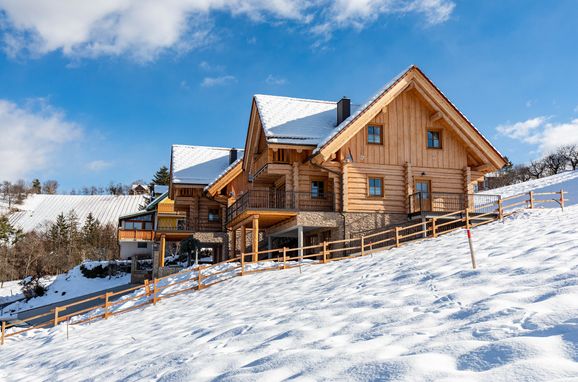 Winter, Biochalet Koralmblick, Gleinstätten, Steiermark, Österreich