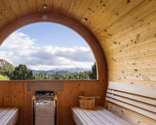BIO HOTEL Gran Fodà: Panoramasauna - Alpine Hotel Gran Fodà, St. Vigil in Enneberg, Dolomiten, Trentino-Südtirol, Italien